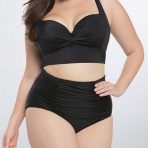 Plus Size Black Two Piece Swimsuit Bathing Suit